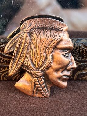 Vintage Copper-Tone Native Pin